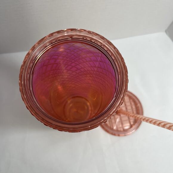 NWTStarbucks Holiday 2021 Iridescent Rose Gold Jewel Cold Cup Tumbler 24oz Venti - Picture 6 of 7